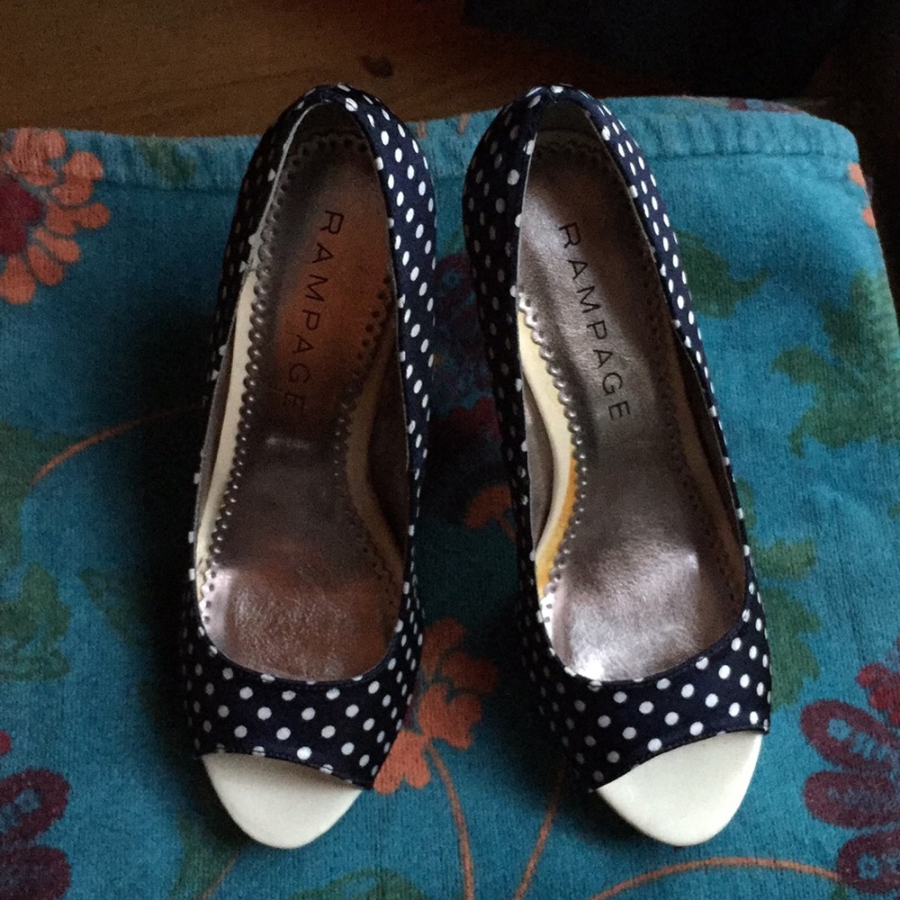 Beautiful peep toe polka dot heels